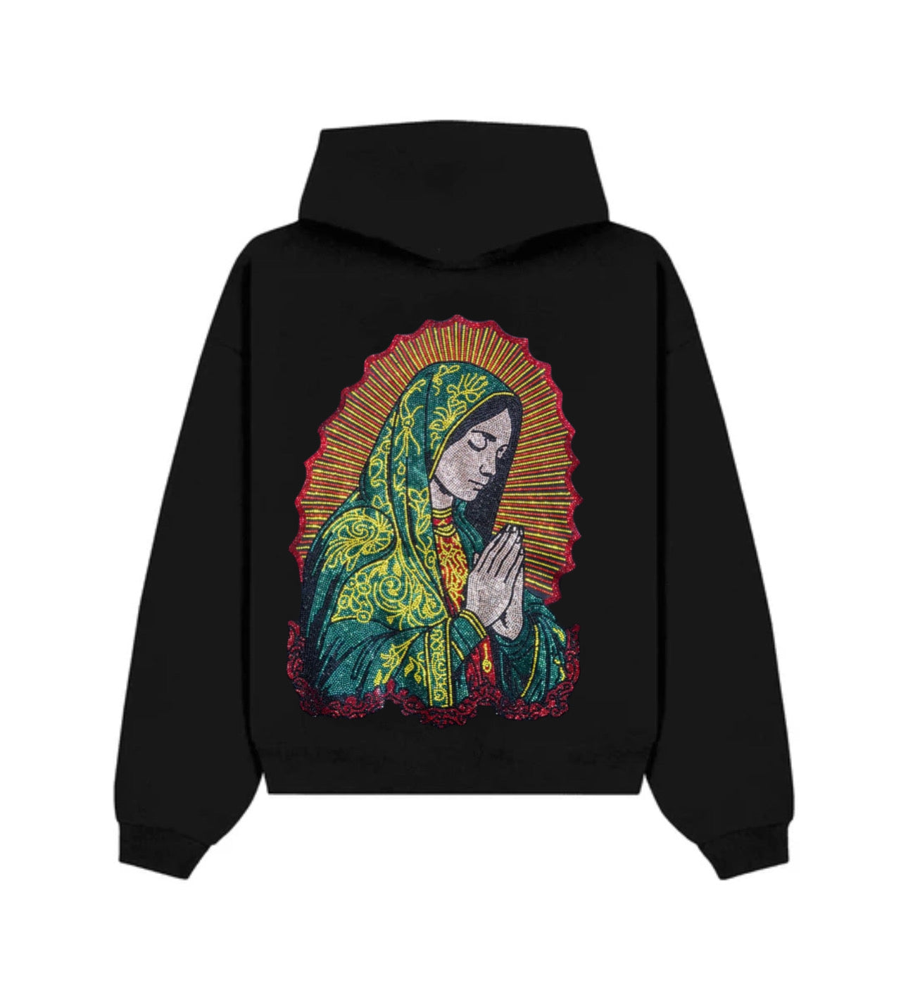 Virgin Mary Rhinestone Hoodie Uni-sex COLORED