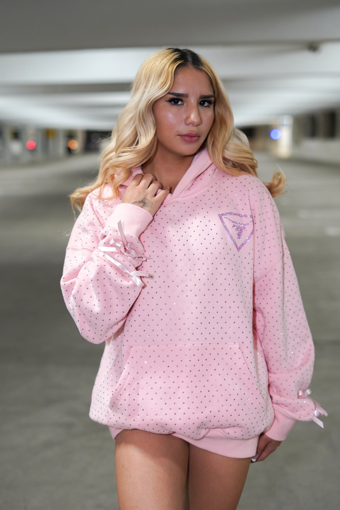 PRE-ORDER Pink Virgin Mary Rhinestone Hoodie