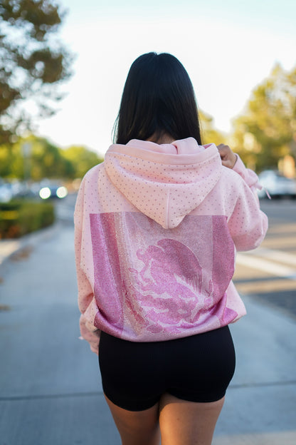PRE-ORDER Pink Mexico Rhinestone FLAG HOODIE