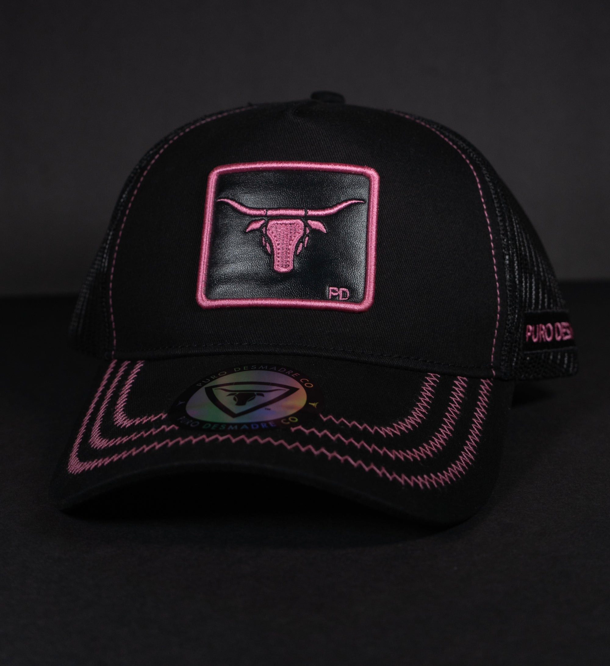 Pink Hat Leather Patch