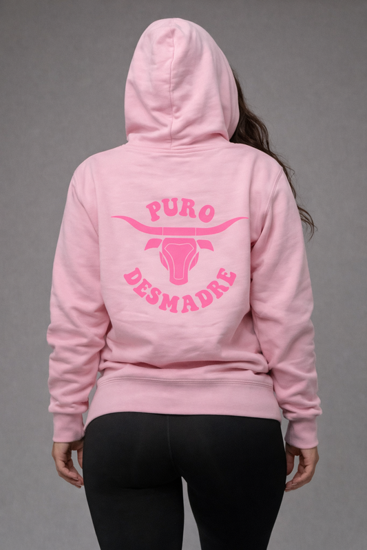 Pink Puro Desmadre Hoodie Pink Logo