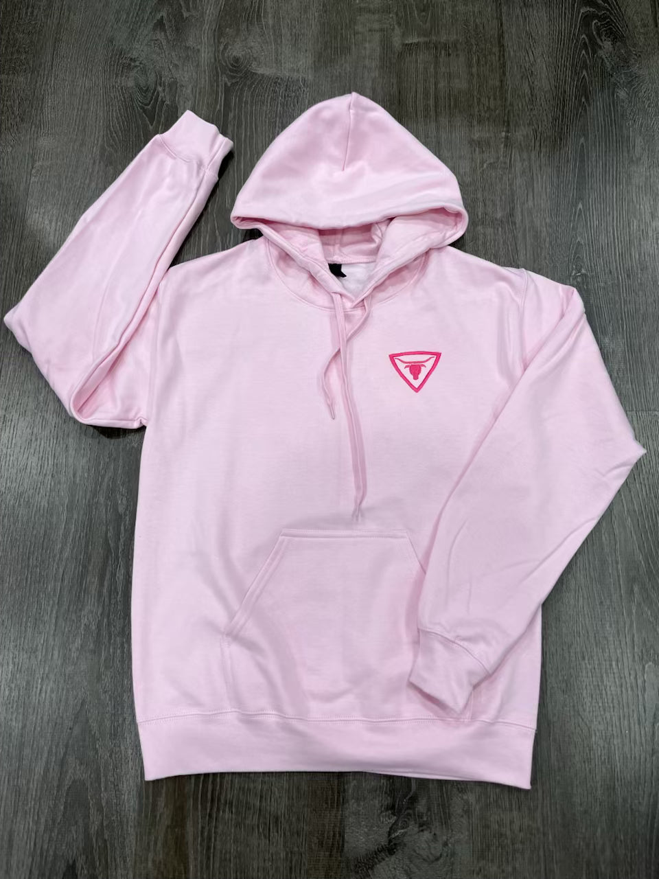 Light Pink Hoodie “Hot Pink” Embroidered