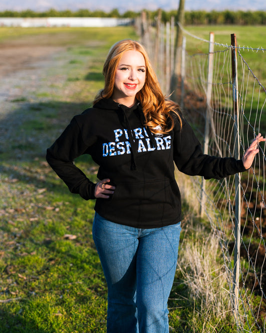 Blue Cow Print Hoodie