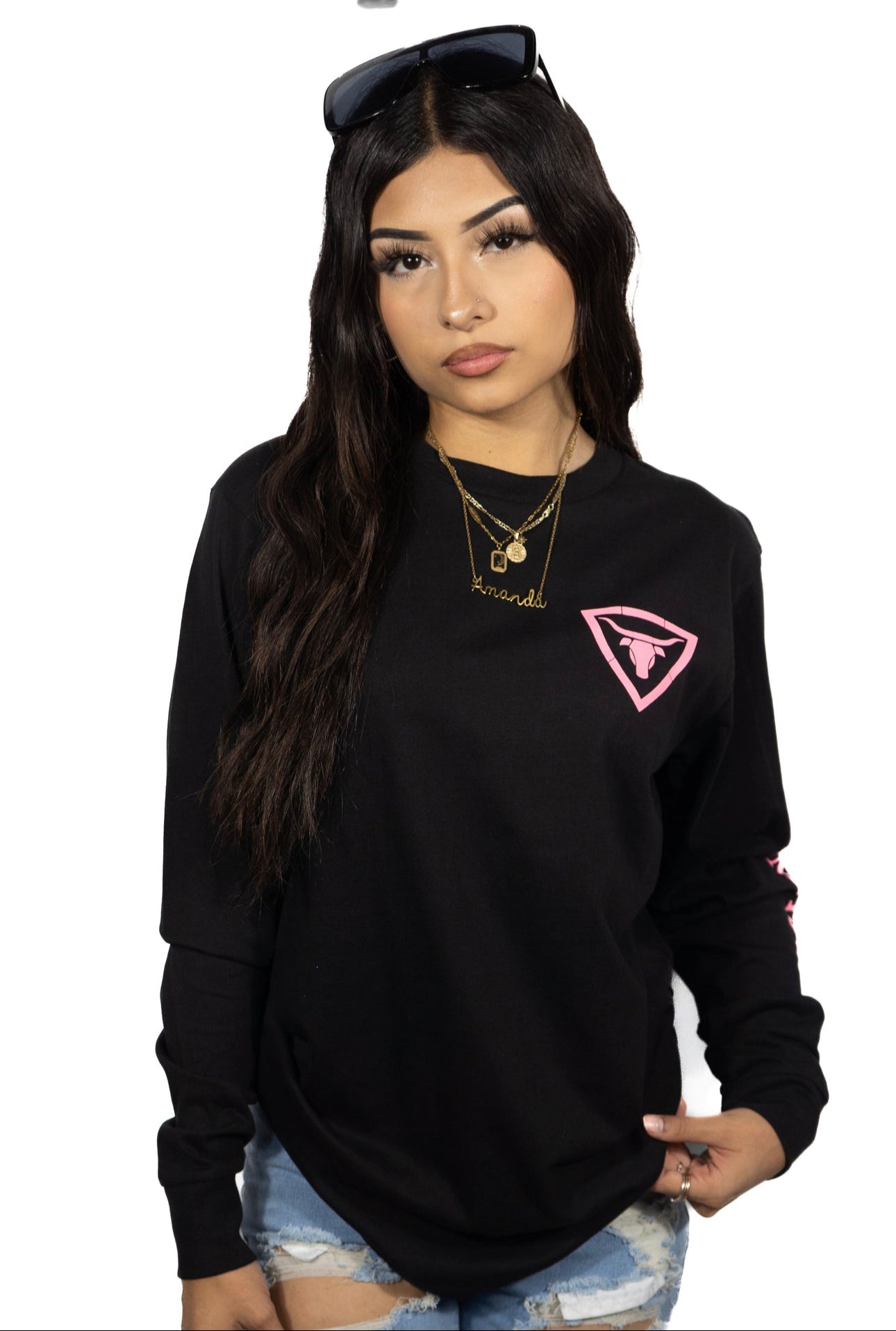 Pink Cow Print Long Sleeve