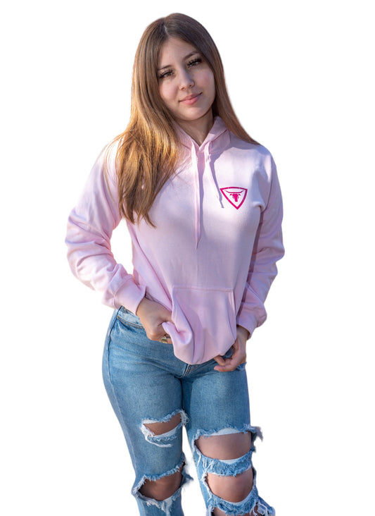 Puro Desmadre Light Pink Fuchsia Logo Hoodie