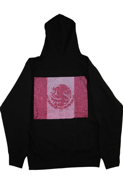 MEXICO RHINESTONE HOOIDE FLAG PINK