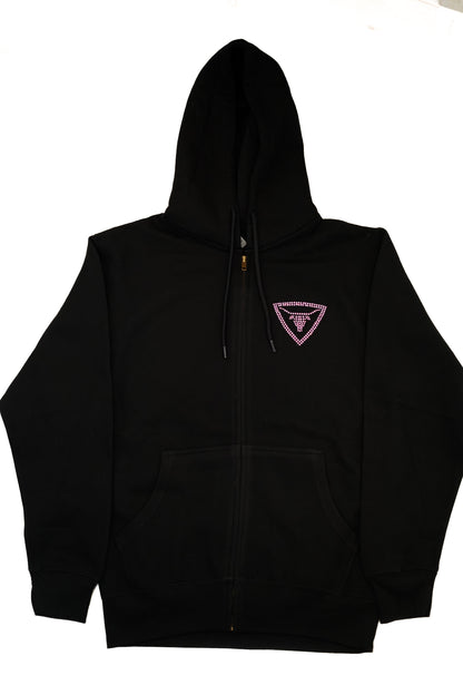 MEXICO RHINESTONE HOOIDE FLAG PINK ZIP UP