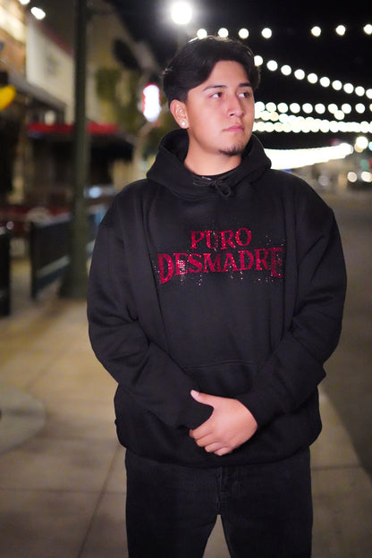 RED & BLACK RHINESTONE HOODIE