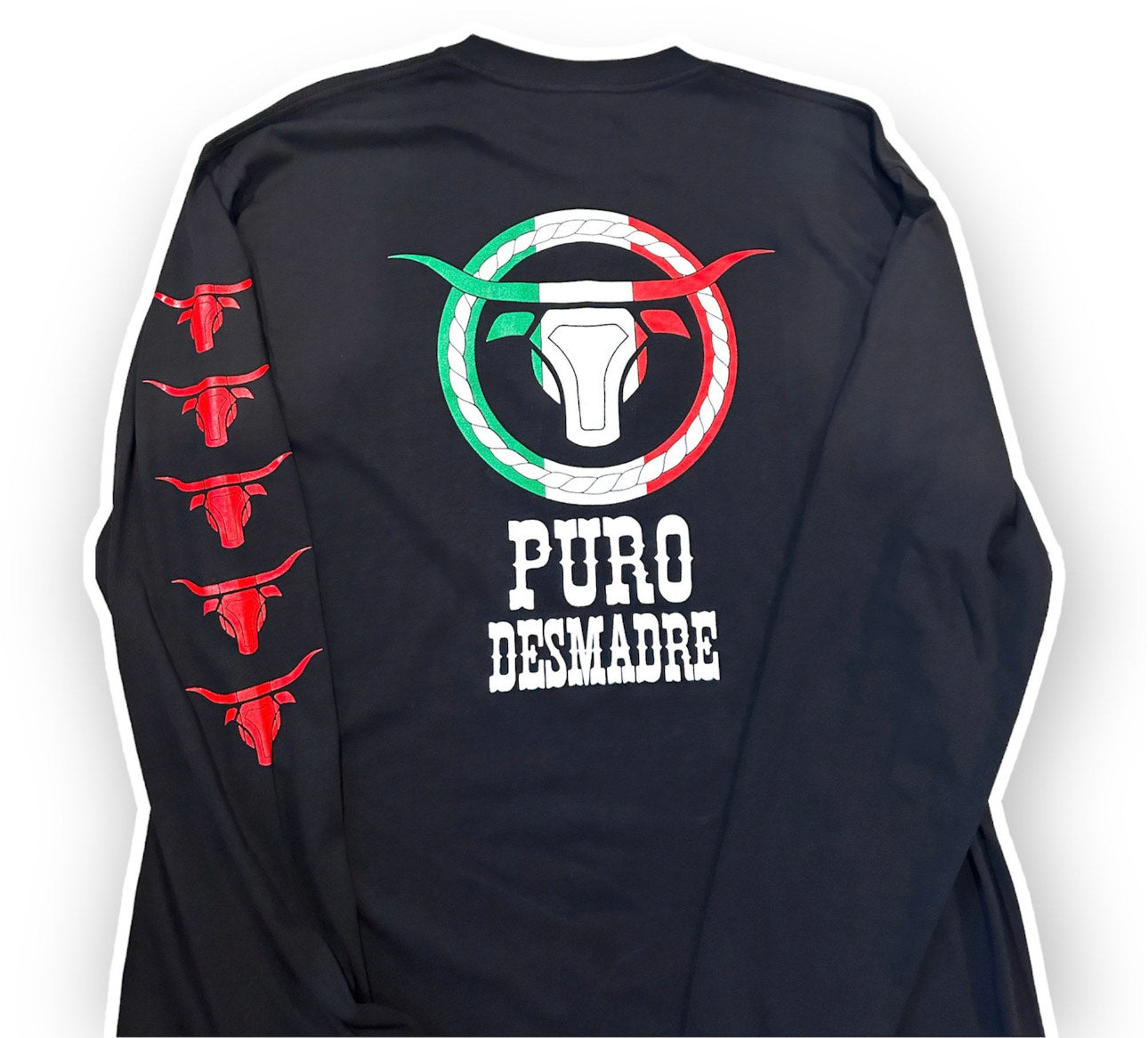 Puro Desmadre Bull sleeve tee Red Bull (Uni-Sex)
